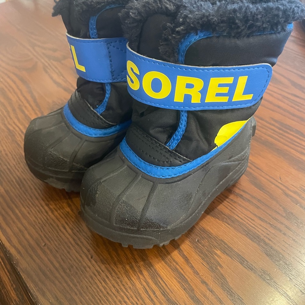Sorel Black and Blue Kids' Snow Boots toddler